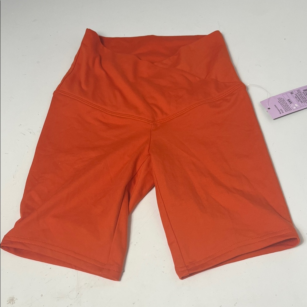 Wild Fable XXS Dark Orange Elastic Criss Cross Waist Biker Style Shorts NWT